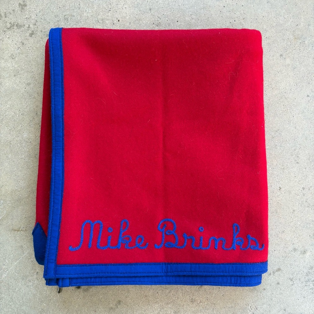 Lasley Knitting Company Seattle Wool Blanket Football 1970-1972 "SM"
